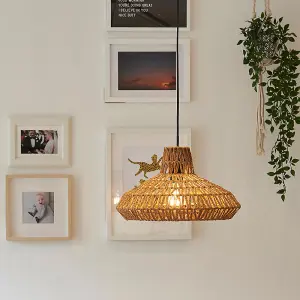 ValueLights Hamilton Natural Woven Natural Ceiling Pendant Light Shade Weave Rope Lampshade