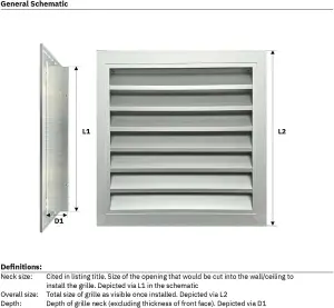 AirTech-UK Aluminum Louvre Grille 600 x 600 mm: Premium Weatherproof and Pest-Proof Protection for Your Home