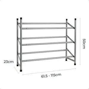 Shoe Rack Shelf Extendable 3 Tier Space Saving Organiser Stand Storage Hallway Bedroom Furniture