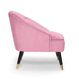 Velvet Pink Slipper Bedroom Accent Chair