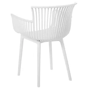 Set of 4 Garden Chairs PESARO White