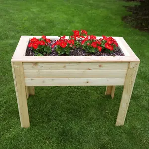 Stef larch timber shallow trough planter 400x800mm