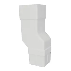 White Square Downpipe Offset Mini Bend, Freeflow Rain Water Systems