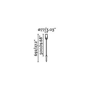 Luminosa Slot Outdoor LED Spike Light Black H50 14W 3000K IP65