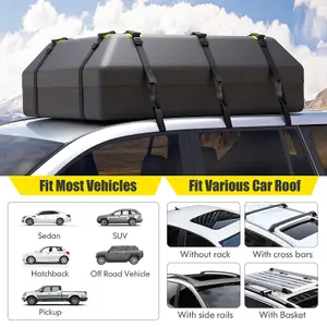 Costway 600L Large Car Roof Top Rack Luggage Carrier Bag Storage Bag Travel Waterproof