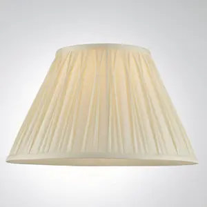 Tapered Cylinder Lamp Shade - Ivory Silk - 60W E27 or B22 - Living Room - e10069