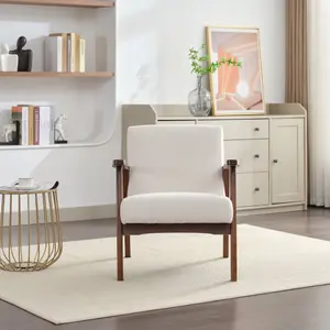 Hadley Boucle Fabric Accent Chair - Cream