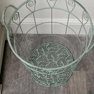 Melody Maison Ornate Rustic Sage Green Laundry Storage Basket - 55cm