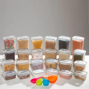 24 Piece Clear Plastic Food Storage Containers Set With Clip Seal Lock Boxes Lids