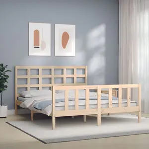 Berkfield Bed Frame with Headboard 160x200 cm Solid Wood