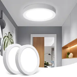 Aigostar 18W LED Ceiling Lights, 2100LM Round LED 6500K Cool White Pack of 2