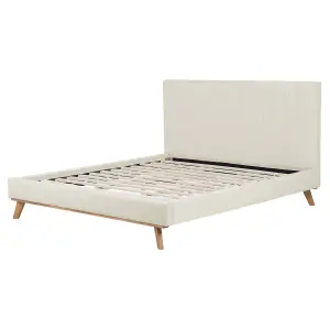 Chenille EU King Size Bed Beige TALENCE