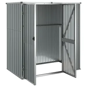 Berkfield Garden Tool Shed Grey 161x89x161 cm Galvanised Steel