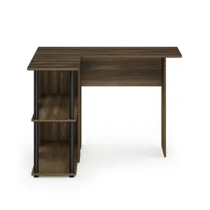 Angulo L-Shape Computer Desk Black / Columbia Walnut