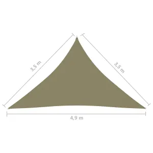 Berkfield Sunshade Sail Oxford Fabric Triangular 3.5x3.5x4.9 m Beige