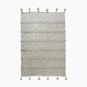 Coco Woven Throw - Cotton - L130 x W170 x H1 cm - Off White