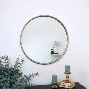 Melody Maison Large Round Champagne Gold Wall Mirror 70cm x 70cm