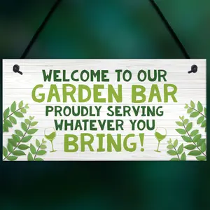 Garden Bar Sign Hanging Door Wall Home Bar Sign Sign Gift Bar Sign