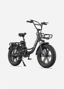 Engwe L20 - Step-Thru Long Range Electric Bike, Onyx Black / No Upgrade Battery