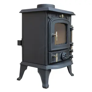 HEATSURE Cast Iron Woodburning Multifuel Stove Fireplace Heat Warm Indoor 4.5KW