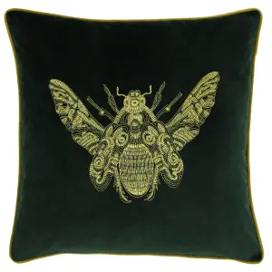 Paoletti Cerana Embroidered Velvet Feather Rich Cushion