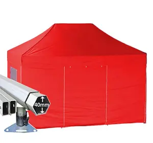 3m x 2m Extreme 40 Instant Shelter Pop Up Gazebos Frame, Canopy & Sides - Red