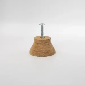 Round Tapered Oak Knob for Cabinet Doors and Drawers Dia 40mm