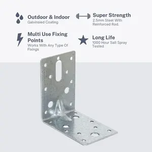 10x Angle Bracket 90x90x60mm Fixings Direct