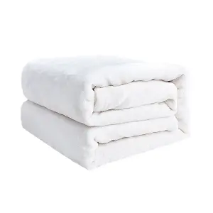 EHC Luxury Super Soft Fluffy Snugly Solid Flannel Fleece Blanket or Sofa Throw, Cream 200cm x 240cm