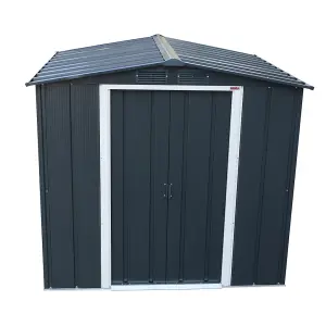 6 x 6 Apex Metal Garden Shed - Anthracite Grey (6ft x 6ft / 6' x 6' / 1.8m x 1.2m)