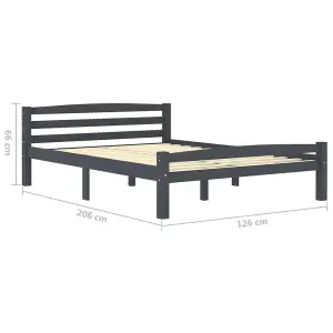 Berkfield Bed Frame Dark Grey Solid Pinewood 120x200 cm