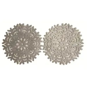 SNOWFLAKE glitter Siobhan Placemats (Set of 2) Grey