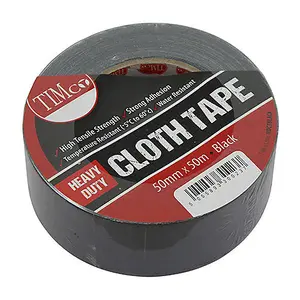 TIMCO Heavy Duty Cloth Tape Black - 50m x 50mm