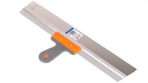 Toolty Filling Taping Spatula with Rubber Handle on Aluminium Profile 550/60mm Stainless Steel for Plastering Finishing Rendering