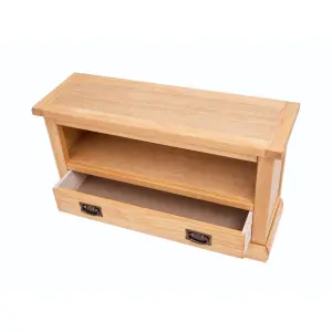 Lucca Waxed 1 Drawer TV Cabinet Brass Drop Handle