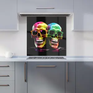 Happy Skeletons In Sunglasses Kitchen Splashback