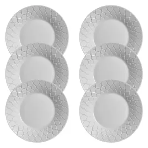 URBNLIVING 2cm Height Grey Glass Luminarc Dinnerware Dessert Plate Set of 6