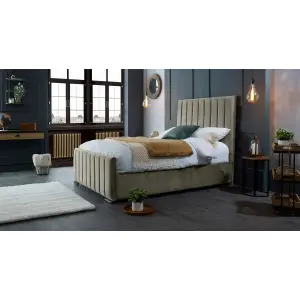 Redding Plush Velvet Grey Bed Frame