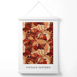 William Morris Acanthus in Orange Poster with Hanger / 33cm / White