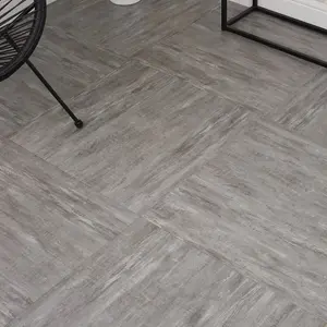 URBNLIVING 60cm Square Marble Effect Vinyl Floor Tiles Self Adhesive Flooring Planks Lino(Wood Grey)