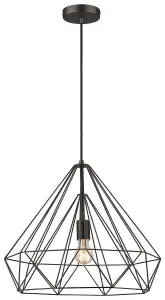 Luminosa Spring Wire Large Ceiling Pendant Matt Black, E27