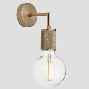 Industville Knurled Edison Wall Light, Brass