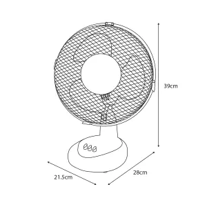 Benross White 9" 21W Fan