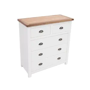 Lovere 5 Drawer Chest of Drawers Brass Cup Handle