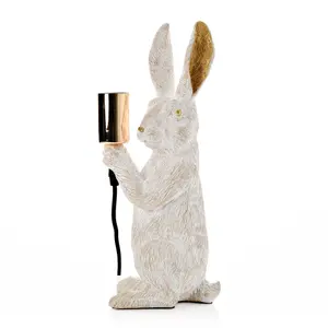 Hestia White And Gold Rabbit Table Lamp