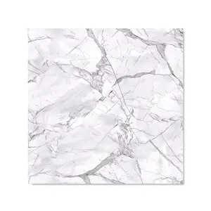 Light Grey Marble Effect Premium Glass Kitchen Splashback W600mm x H650mm