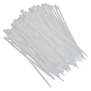 White Nylon Cable Ties Zip Ties Lock Ties 2.5mm x 100mm 100 Pack