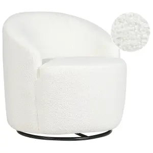 Armchair DAVIK Swivel Boucle Cream