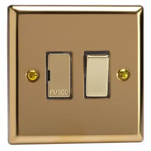 Varilight 13A Switched Fused Spur Polished Brass