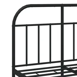 Berkfield Metal Bed Frame with Headboard Black 120x200 cm